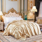 Conjunto de Roupas de Cama de Cetim Funnry™ 4 Peças / Luxo & Requinte para seu quarto!