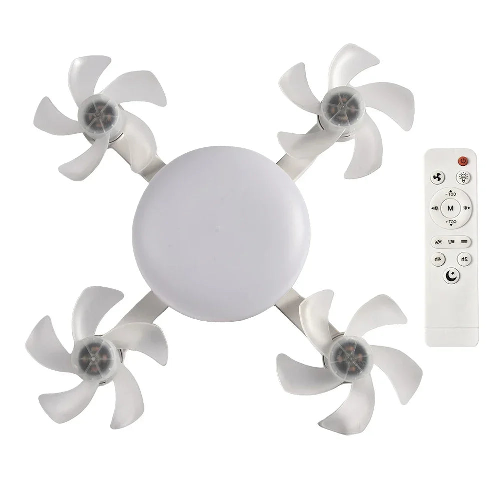 Lâmpada Ventilador de Teto Modern Lar™ com 4 Hélices e Controle Remoto / Ventilação Eficiente e Iluminação Elegante para Qualquer Ambiente!