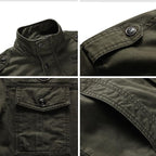 Jaqueta Masculina Jeans Inspirada no Exército Americano - Warmjeans / Jaqueta Tática Para Você Que Ama o Estilo Militar!