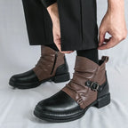 Bota Dallas™ em Couro Premium com Fivela Lateral Ajustável