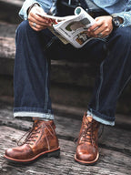 Bota Masculina em Couro Artesanal- ClassicMen / O Estilo do Homem Clássio Unidos em uma única  Bota!!!