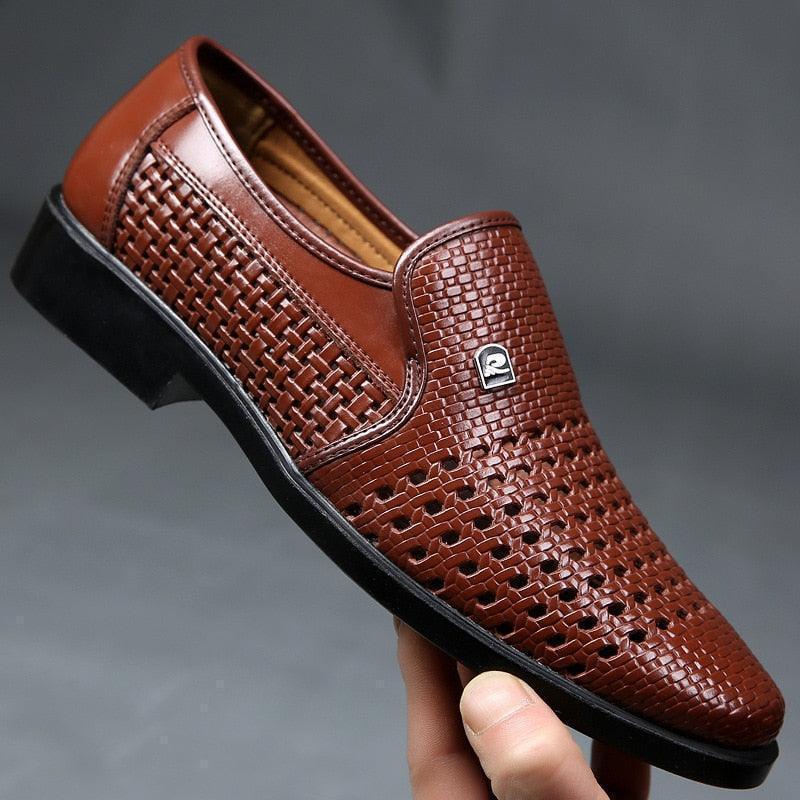 Sapato Social Imperium™ em Couro Texturizado Estilo Pele de Cobra  / Luxo e Conforto para Homens de Sucesso!