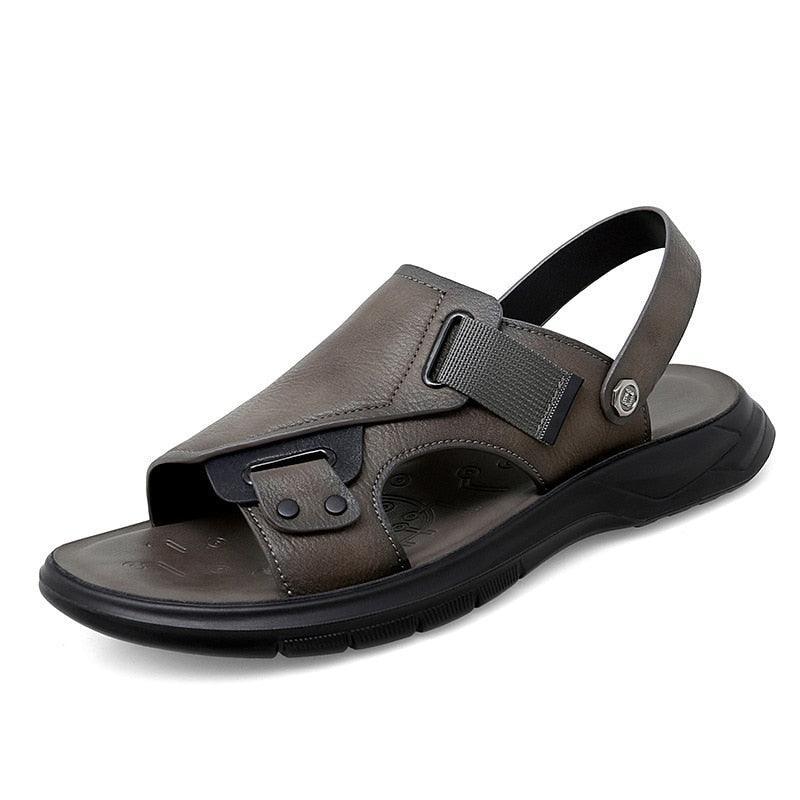 Sandália Masculina Fênix™ em Couro Genuíno / A Sua Melhor Escolha em Conforto, Estilo e Praticidade!