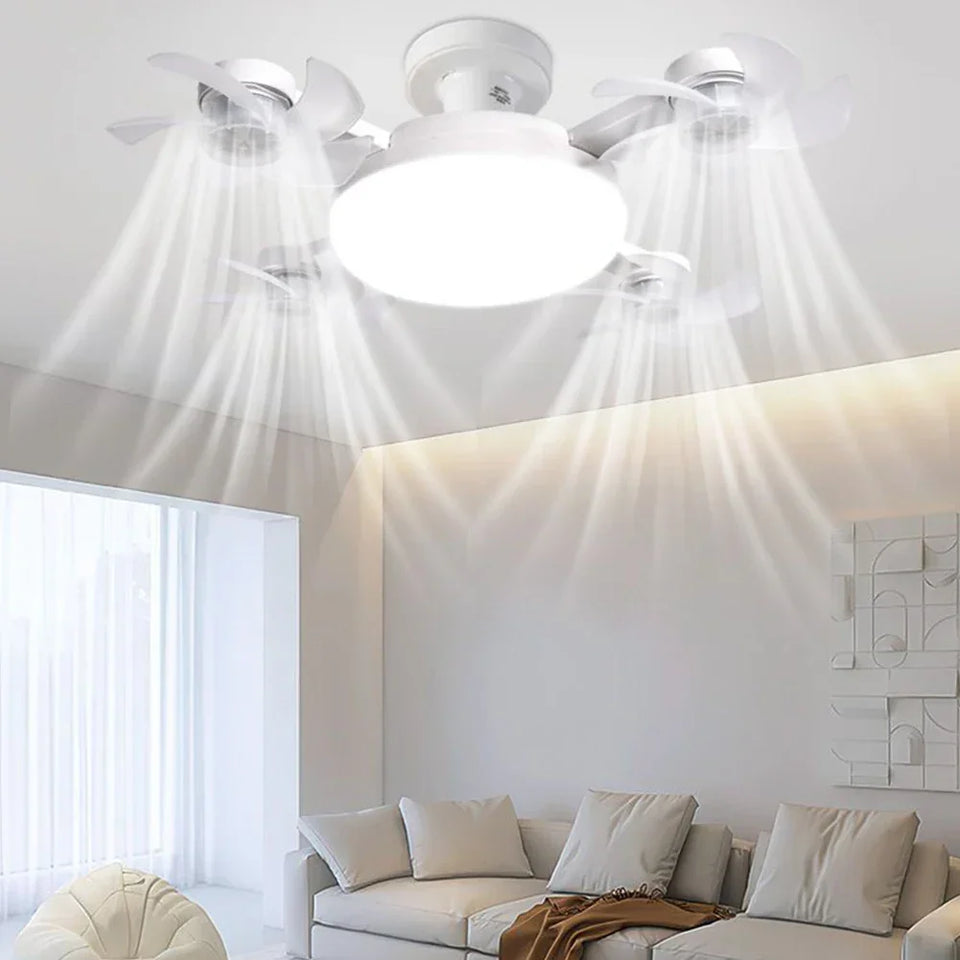 Lâmpada Ventilador de Teto Modern Lar™ com 4 Hélices e Controle Remoto / Ventilação Eficiente e Iluminação Elegante para Qualquer Ambiente!