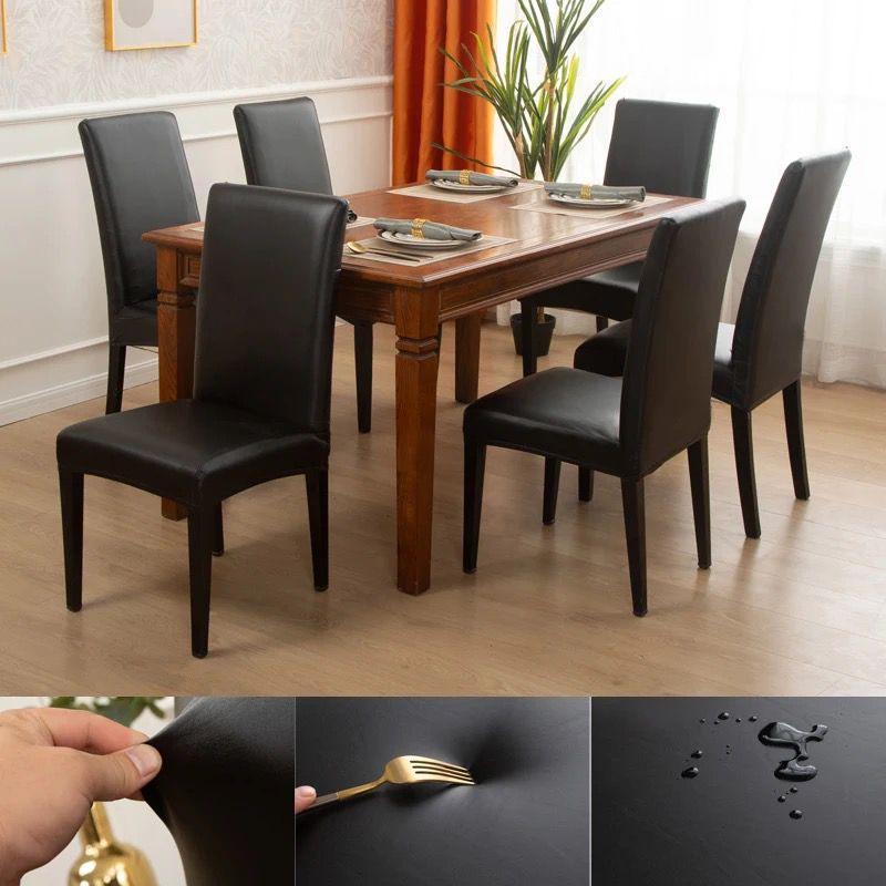 Kit de Capas de Cadeira Palace™ em Couro Ecológico / Suas Cadeiras com Visual Requintado em Poucos Instantes!