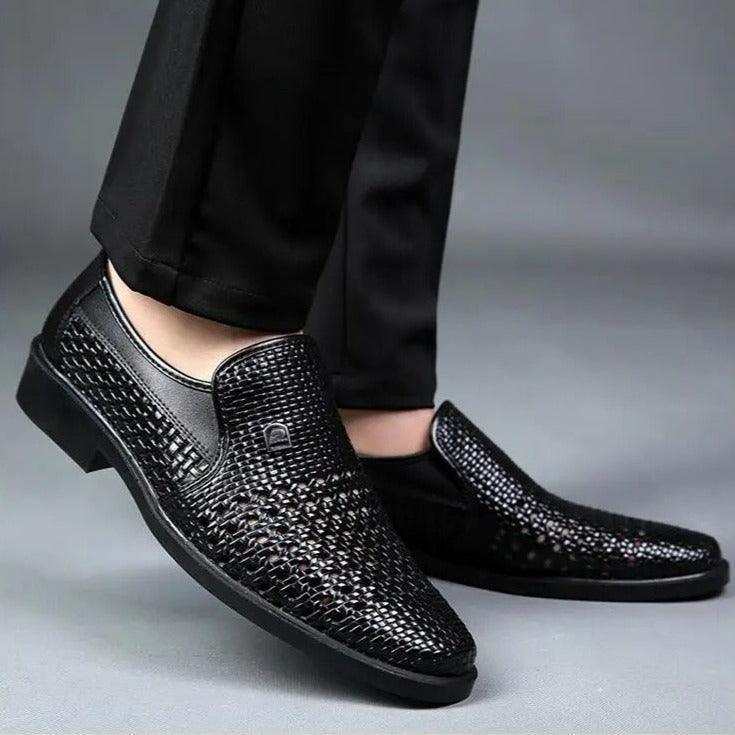 Sapato Social Imperium™ em Couro Texturizado Estilo Pele de Cobra  / Luxo e Conforto para Homens de Sucesso!