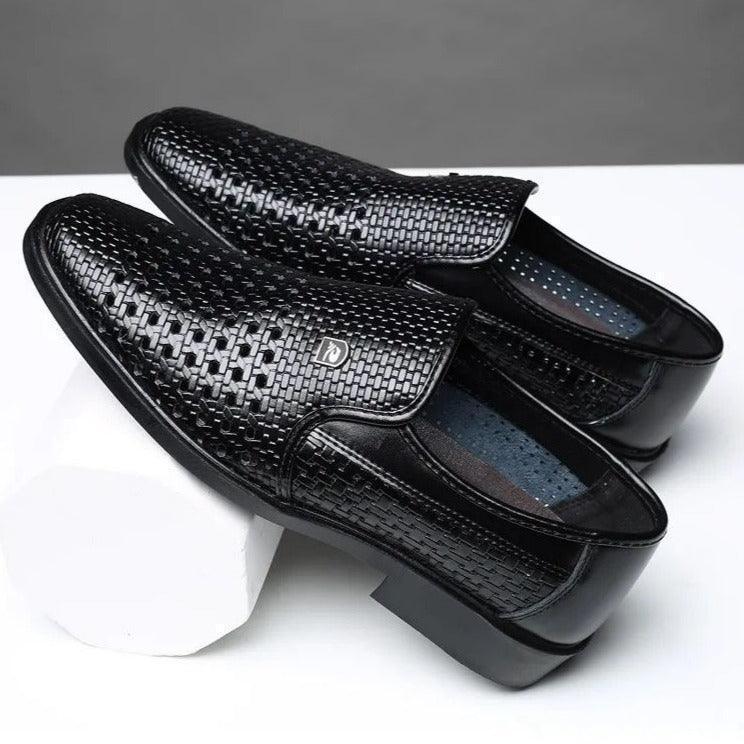 Sapato Social Imperium™ em Couro Texturizado Estilo Pele de Cobra  / Luxo e Conforto para Homens de Sucesso!